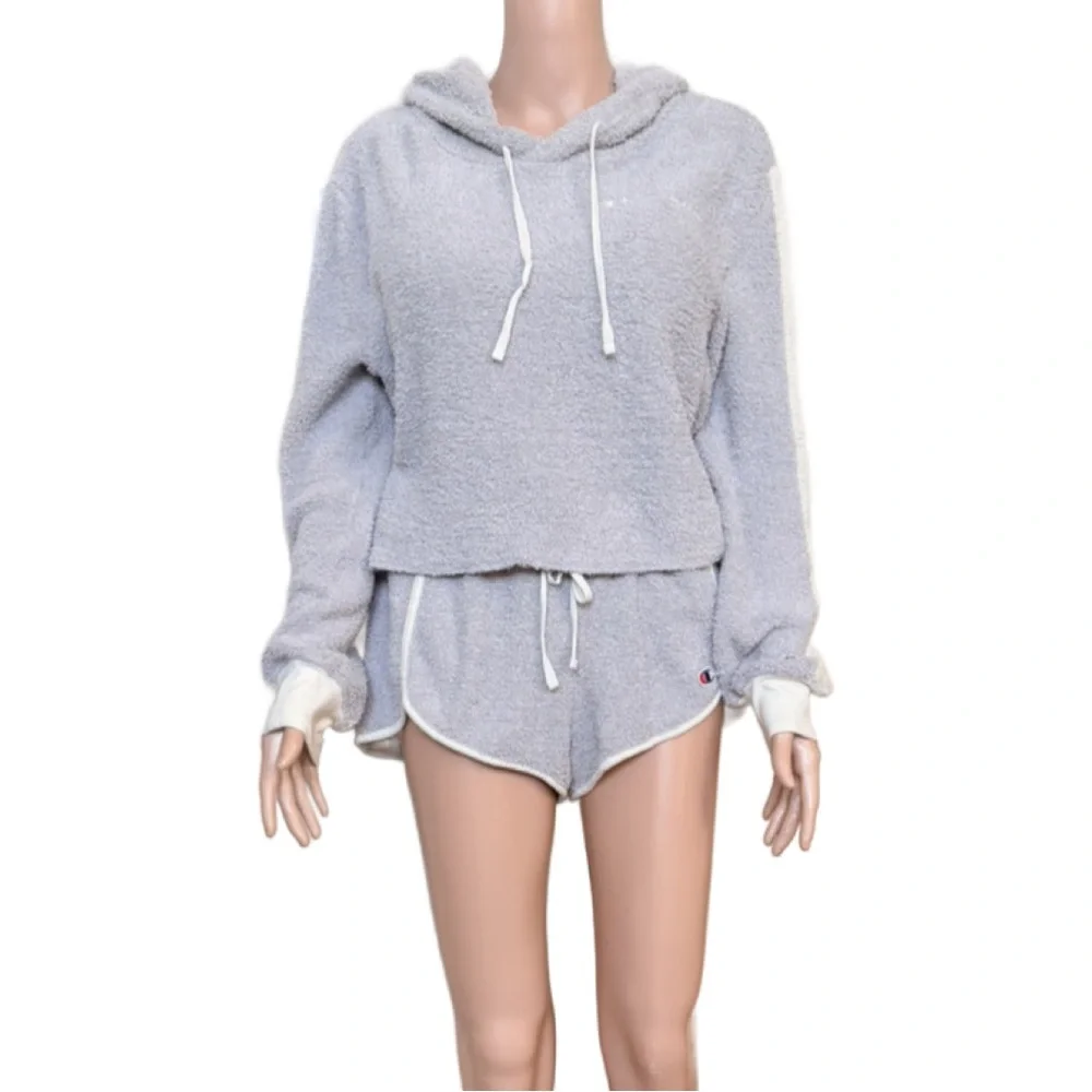 Champion Cozy and Soft Gray Hooded Lounge Set - Picture 1 of 4